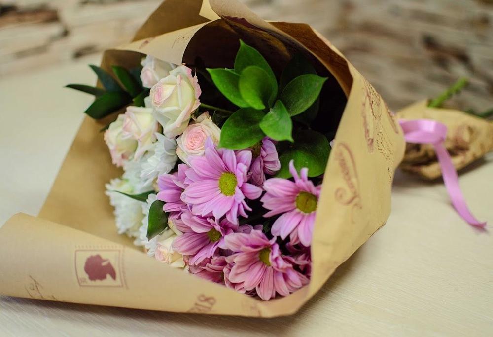 Букет цветов из: Розы и Хризантемы в Русский Акташ