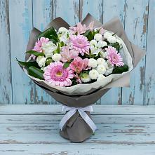 Букет цветов из:  Герберы, Альстромерии и Хризантемы в Русский Акташ