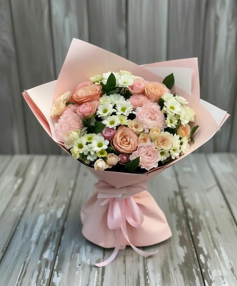 Букет цветов из: Гвоздики, Розы и Хризантемы в Русский Акташ