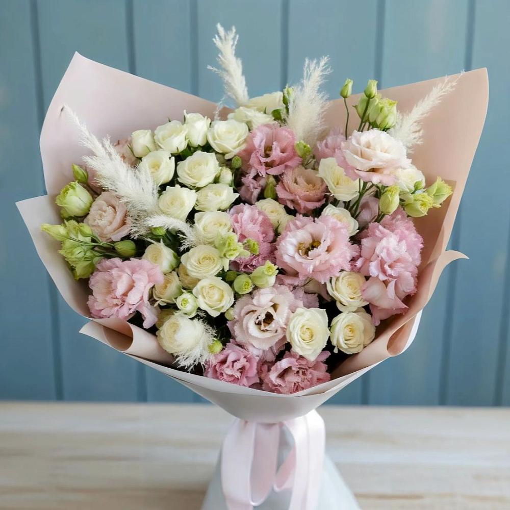 Букет цветов из: Альстромерии и Розы в Русский Акташ