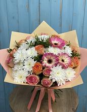 Букет цветов из:  Розы, Герберы и Хризантемы #REPLACE_PRED# Русский Акташ