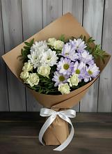 Букет цветов из:  Хризантемы и Розы в Русский Акташ