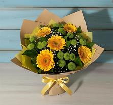 Букет цветов из:  Герберы и Хризантемы в Русский Акташ