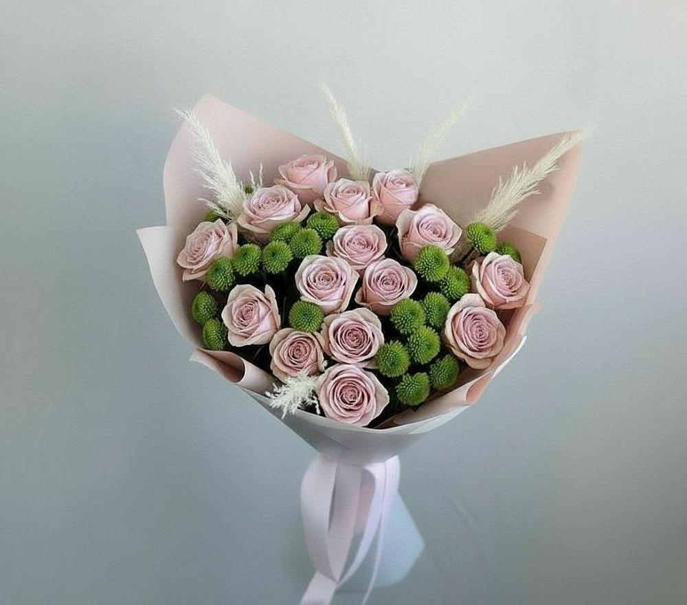 Букет цветов из: Розы и Хризантемы в Русский Акташ