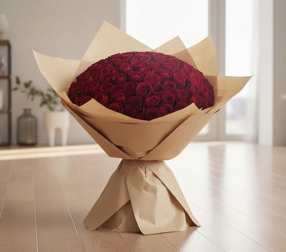 Букет 101 Красная роза в Русский Акташ