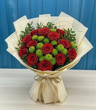 Букет цветов из:  Розы и Хризантемы в Русский Акташ