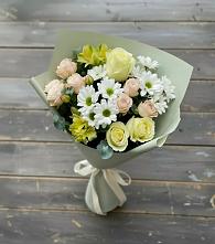 Букет цветов из:  Альстромерии, Розы и Хризантемы #REPLACE_PRED# Русский Акташ