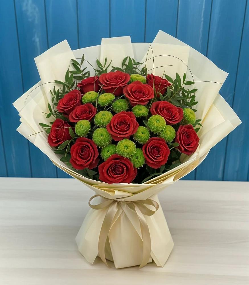 Букет цветов из: Розы и Хризантемы в Русский Акташ