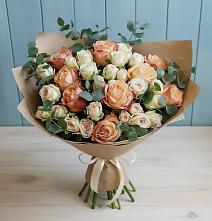 Букет цветов из:  Альстромерии и Розы в Русский Акташ
