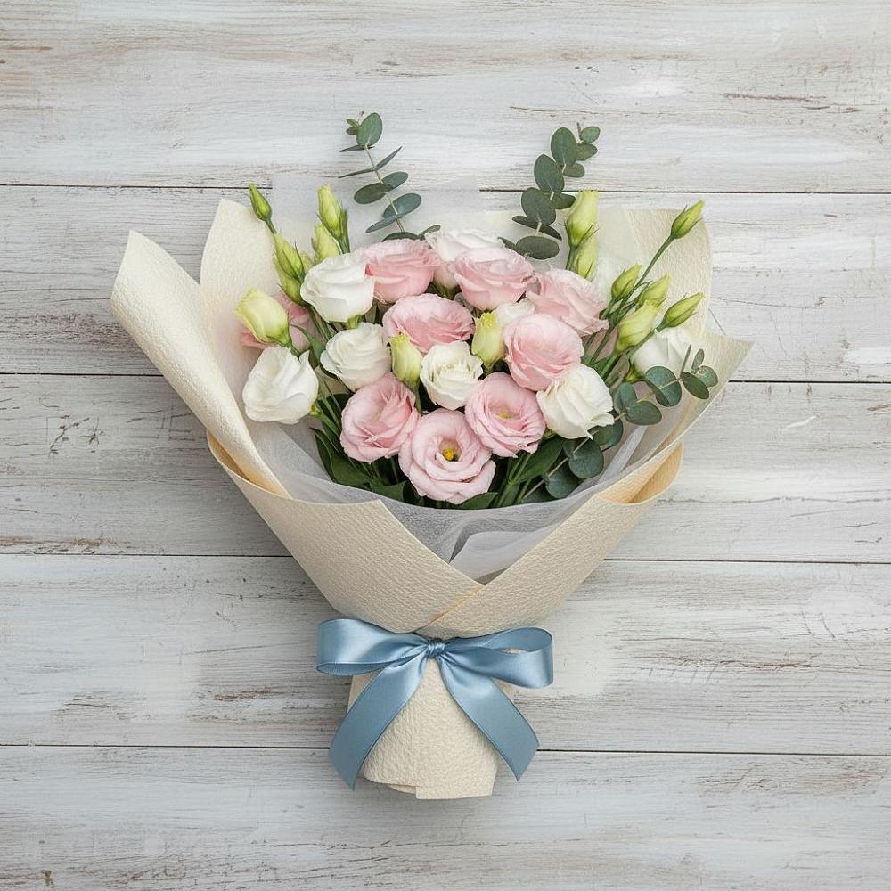 Букет цветов из: Лизиантусы в Русский Акташ